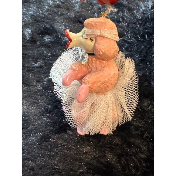 Vintage Katherines Collection Pink Poodle Ornament With Tulle Skirt & Glitter - Picture 2 of 7